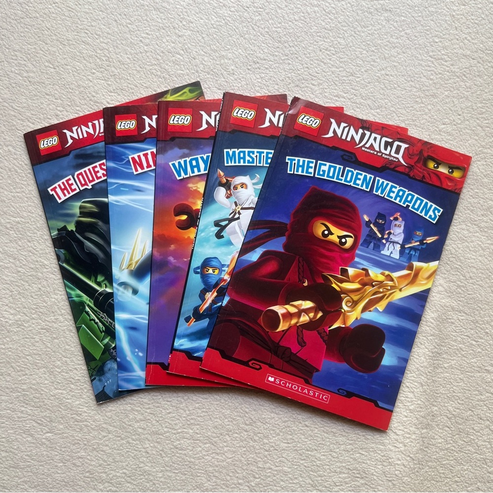Ninjago Lego Paper Books Set of 5 The Quest For The Crystal Scholastic
